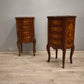 89929 Coppia di comodini in legno intarsiato