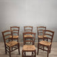 89778 Set n 6 sedie con struttura in legno e seduta in paglia