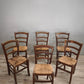 89778 Set n 6 sedie con struttura in legno e seduta in paglia