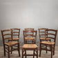 89778 Set n 6 sedie con struttura in legno e seduta in paglia