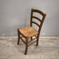 89778 Set n 6 sedie con struttura in legno e seduta in paglia