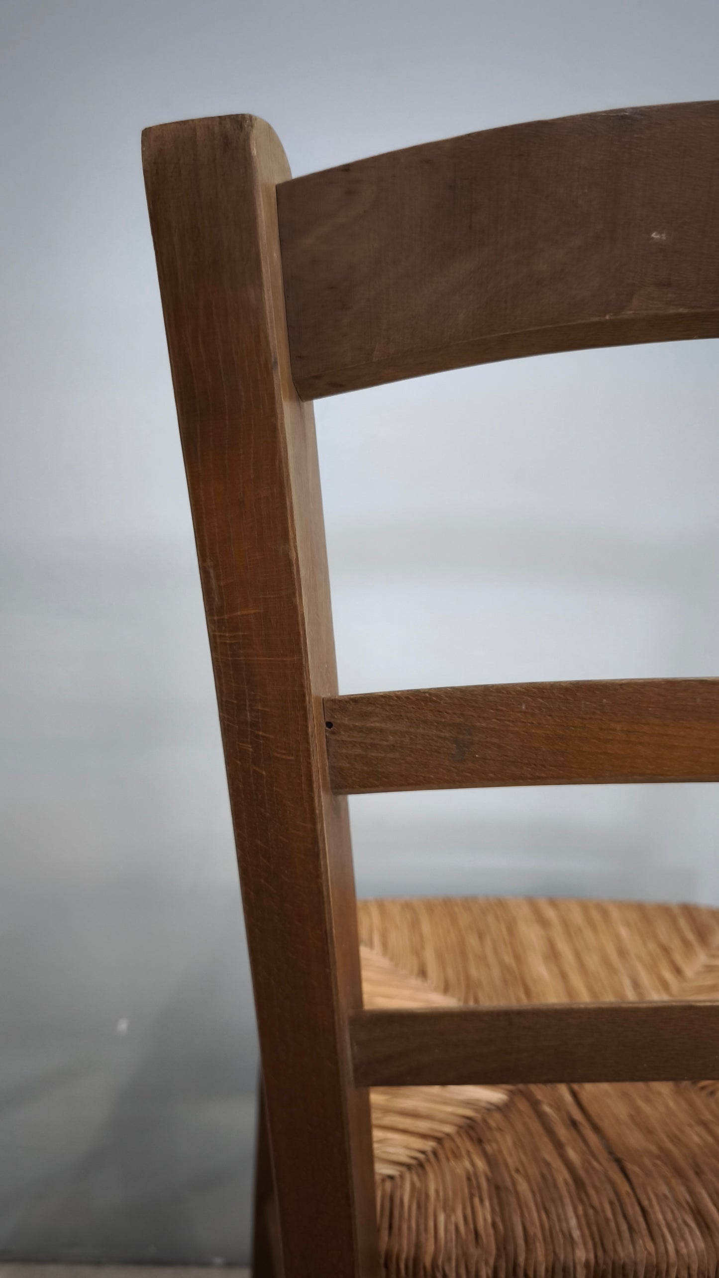 89778 Set n 6 sedie con struttura in legno e seduta in paglia