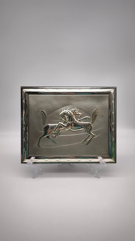 89682 Quadro laminato in argento firmato Ottaviani