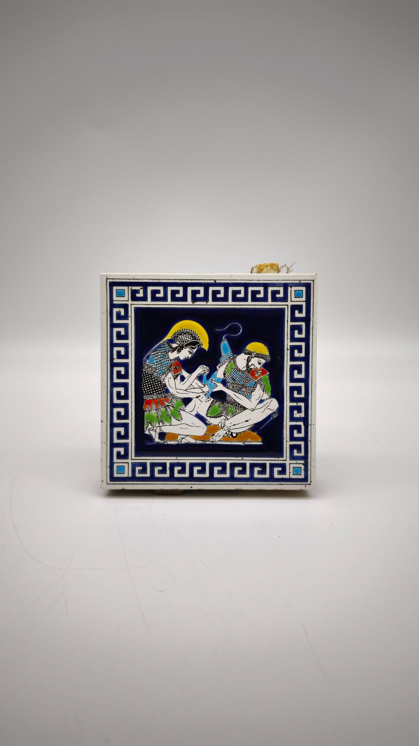88905 Scatola porta cerini vintage Santorini in ceramica