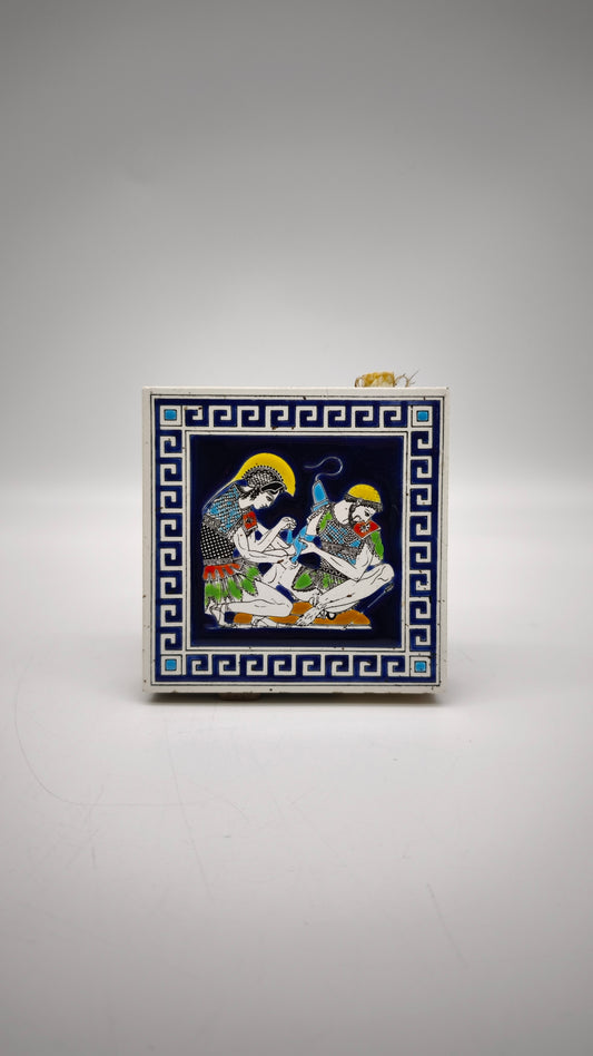 88905 Scatola porta cerini vintage Santorini in ceramica