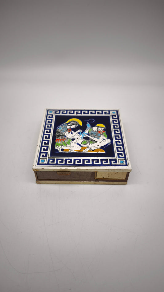 88905 Scatola porta cerini vintage Santorini in ceramica