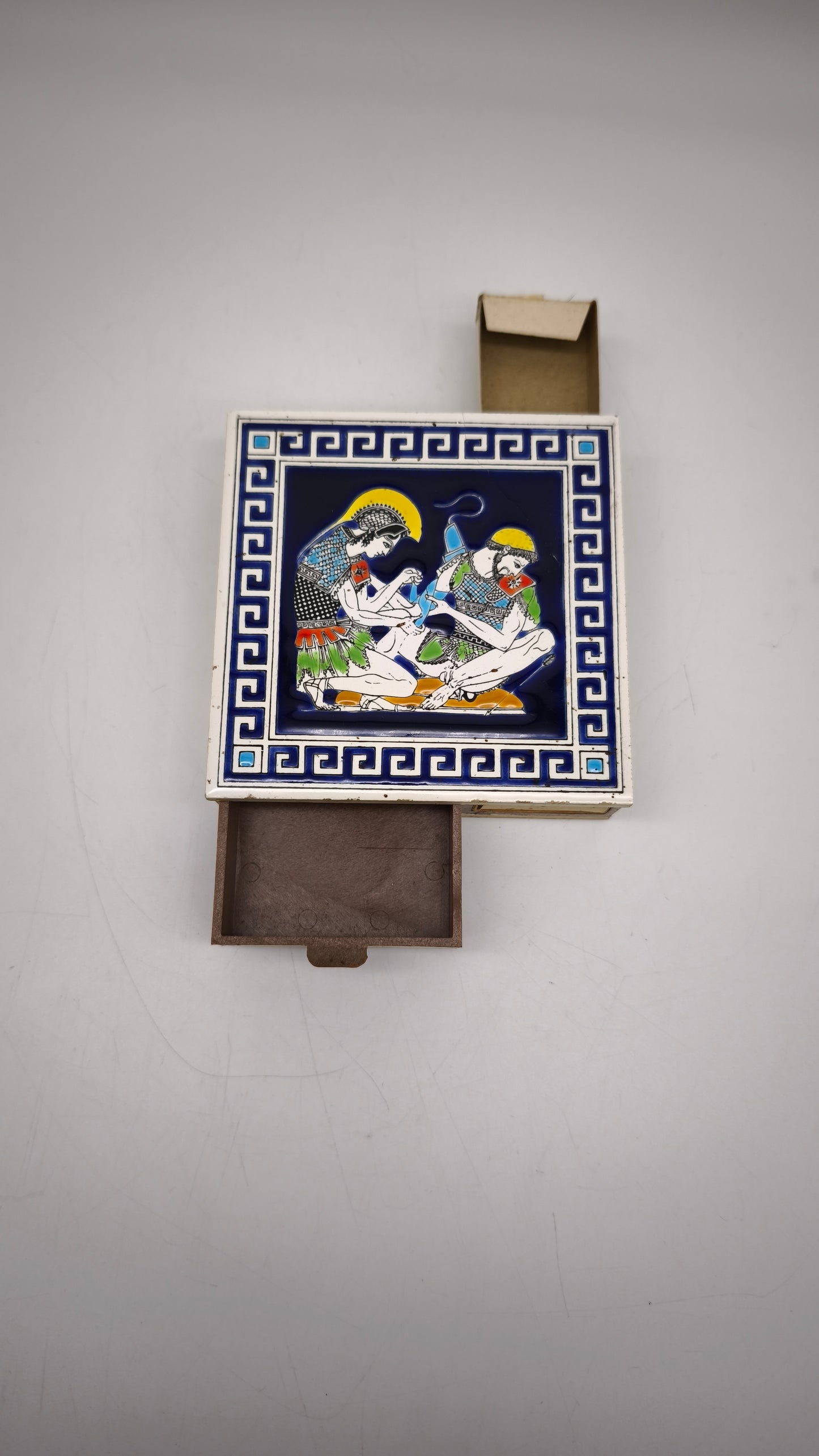 88905 Scatola porta cerini vintage Santorini in ceramica