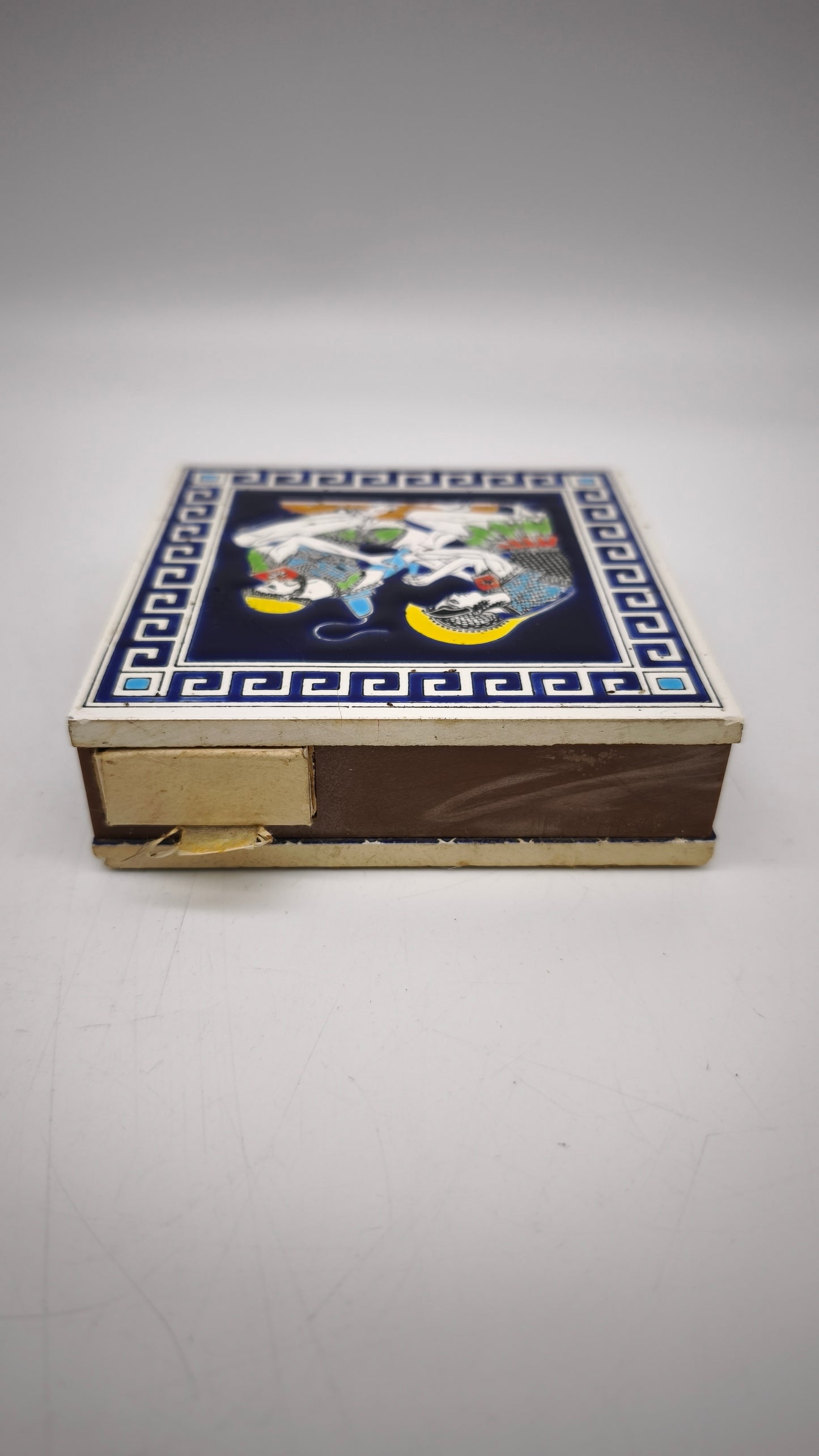 88905 Scatola porta cerini vintage Santorini in ceramica