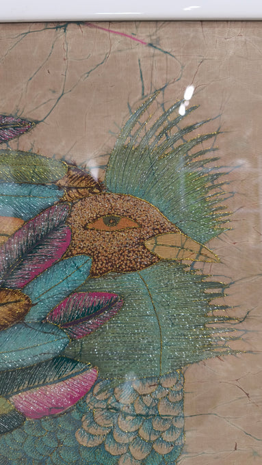 90166 Quadro Batik con pavone