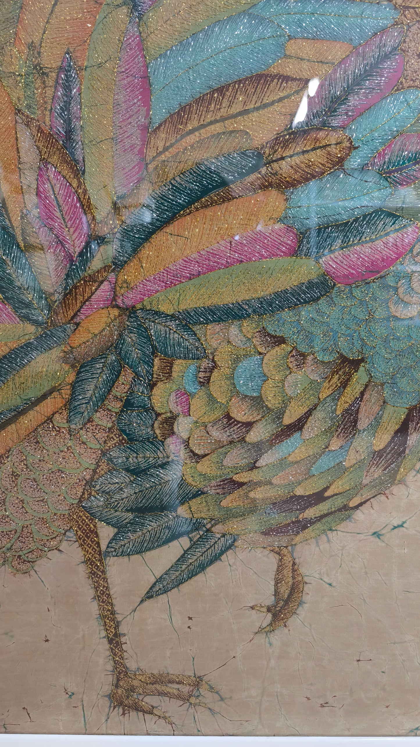 90166 Quadro Batik con pavone
