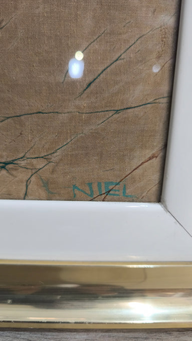 90166 Quadro Batik con pavone