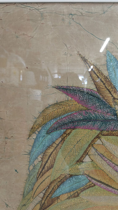 90166 Quadro Batik con pavone