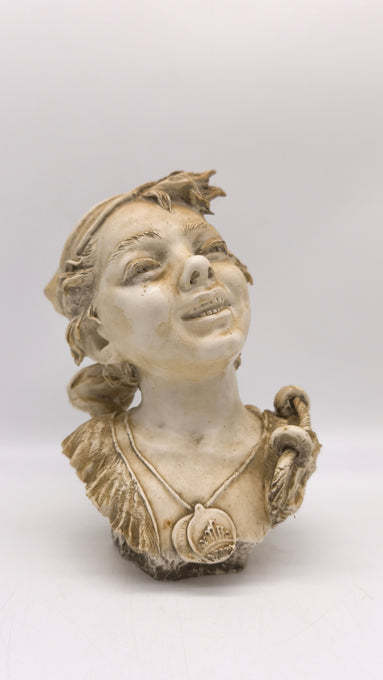 89880-2 Mezzobusto in ceramica Capodimonte Mollica