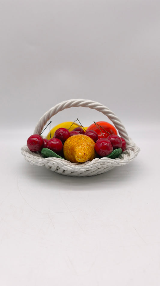 90106 Cestino con frutta in ceramica