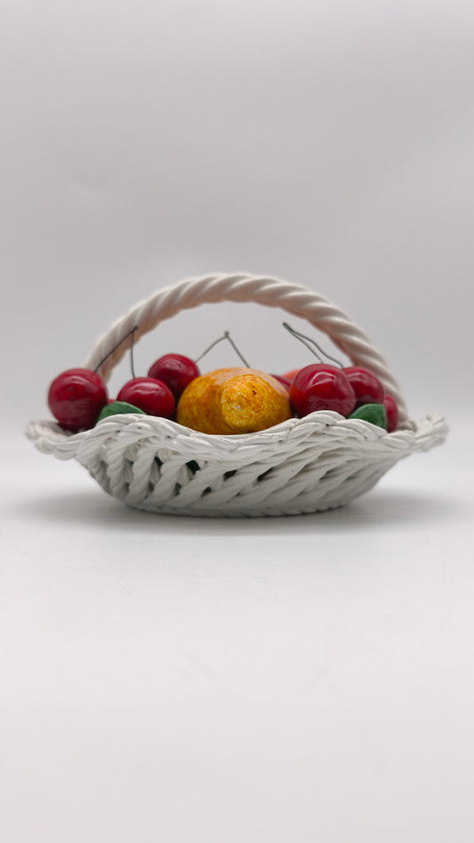 90106 Cestino con frutta in ceramica