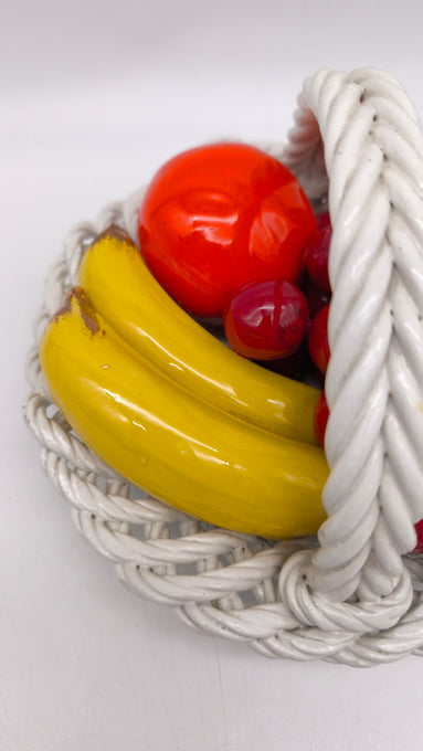 90106 Cestino con frutta in ceramica
