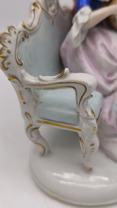 90082 Statuina in ceramica di Capodimonte lezioni di mandolino