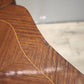 36 Toletta intarsiata in legno con inserti decorativi in metallo