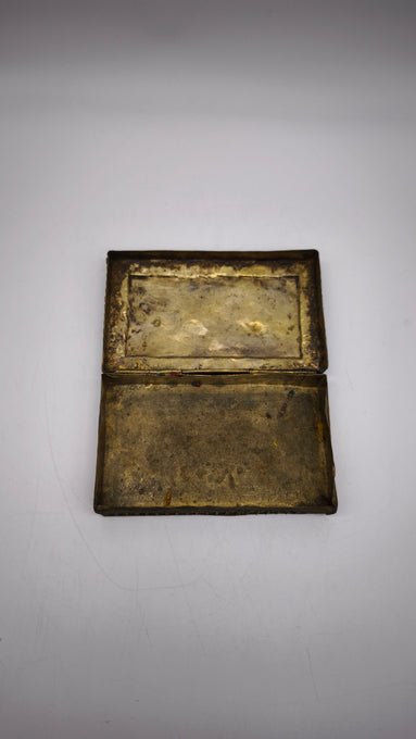 90083 Scatola Tibetana-Nepalese anni '50 con decorazioni a pasta vitrea