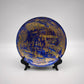 90409 Piatto decorativo in vetro blu e oro