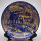 90409 Piatto decorativo in vetro blu e oro
