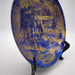 90409 Piatto decorativo in vetro blu e oro