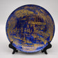 90409 Piatto decorativo in vetro blu e oro