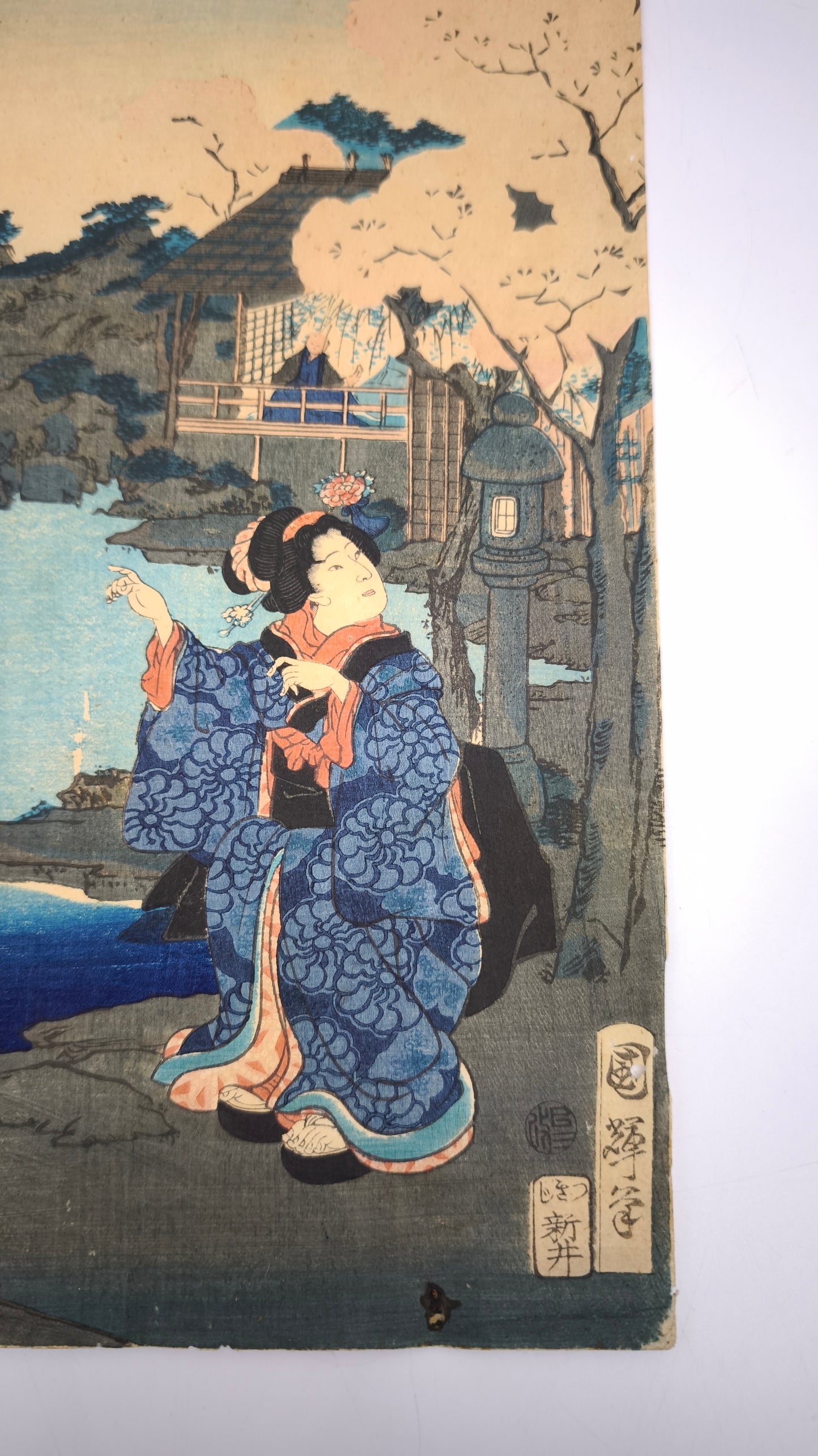 90433 Xilografia originale Ukiyo-e Utagawa Kuniteru II