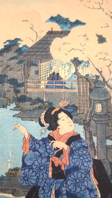90433 Xilografia originale Ukiyo-e Utagawa Kuniteru II