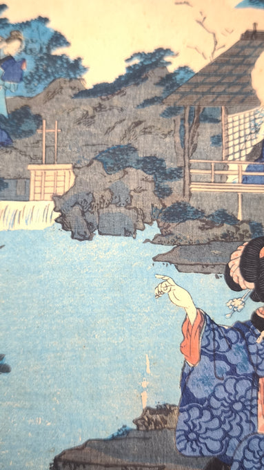90433 Xilografia originale Ukiyo-e Utagawa Kuniteru II