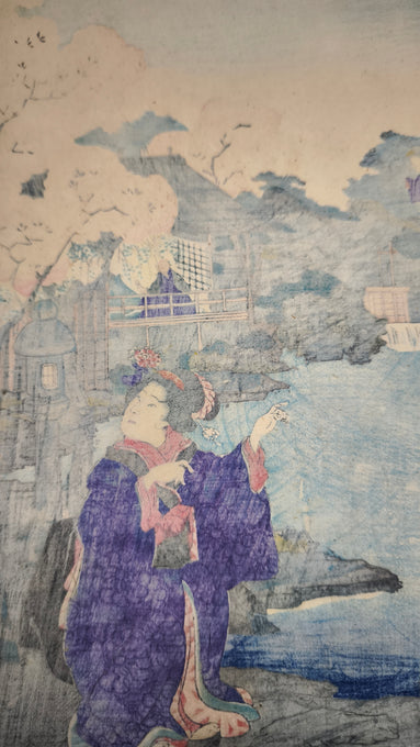 90433 Xilografia originale Ukiyo-e Utagawa Kuniteru II