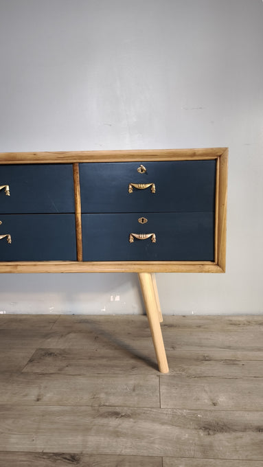 10 Sideboard anni '60 in legno dipinto con cassetti
