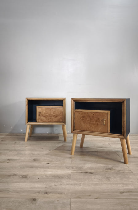 9 Coppia di comodini anni '60 in legno dipinto