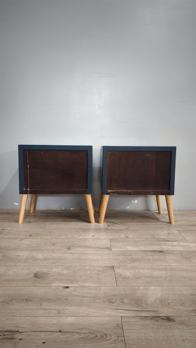 9 Coppia di comodini anni '60 in legno dipinto