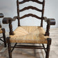 91737 Coppia di poltroncine in legno e paglia
