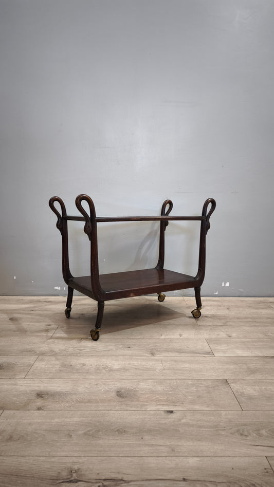 53 Carrello Art Déco con decorazione cigni
