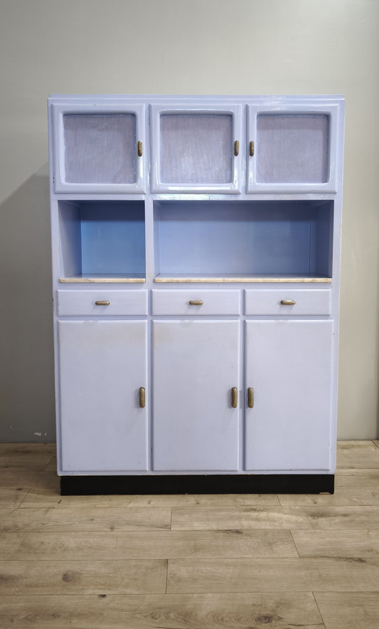 91727-2 Credenza anni '50 dipinta azzurra con piano in marmo