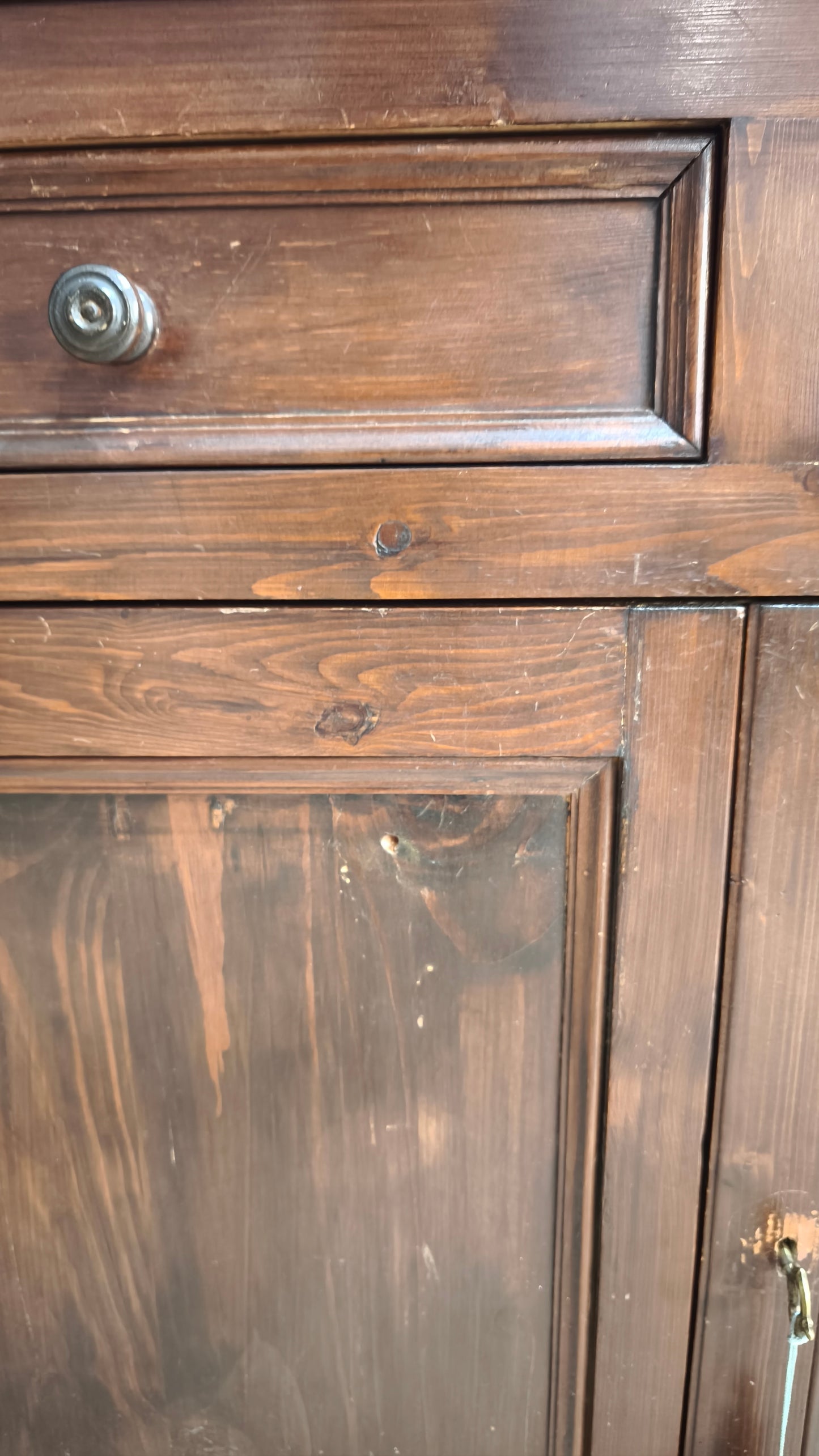 90602 Vetrina due corpi in legno massello