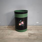 90612 Secchio in metallo dipinto con decorazione rose