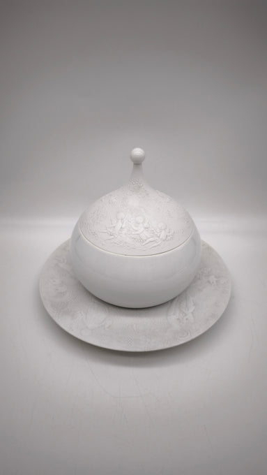 45 Piatto Con Ciotola Collezione Flauto Magico (Zauberflote) Di Bjorn Wiinblad per Rosenthal