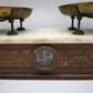 90649 Bilancia due piatti con base in legno e piano in marmo