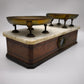 90649 Bilancia due piatti con base in legno e piano in marmo
