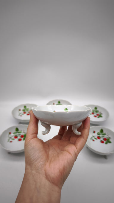 12 Set da macedonia 'Fraises De Quatre Saisons' di Nicole Bernardaud per Limoges