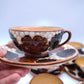 90386 Set n 12 tazze in terracotta smaltata, Aquila