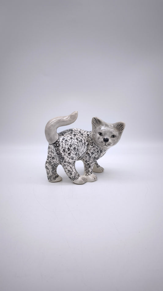 90502 Gatto in ceramica dipinto a mano