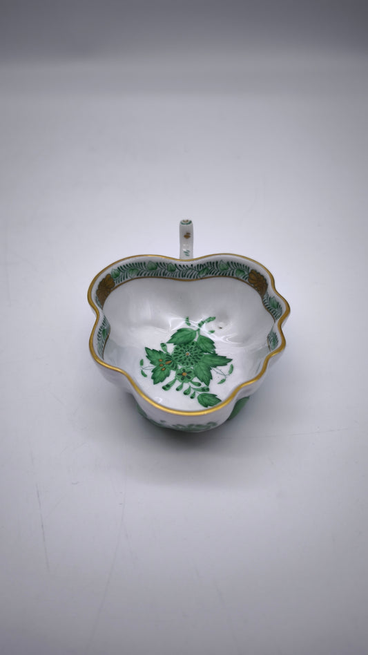 11 Ciotolina in ceramica Herend con decoro a foglie dipinte