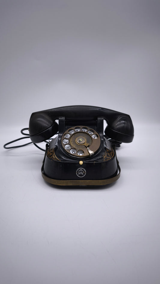 89071 Telefono vintage rotante FTR in bachelite con maniglia in ottone