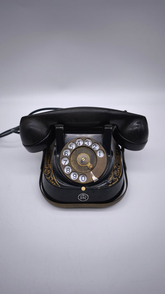 89071 Telefono vintage rotante FTR in bachelite con maniglia in ottone