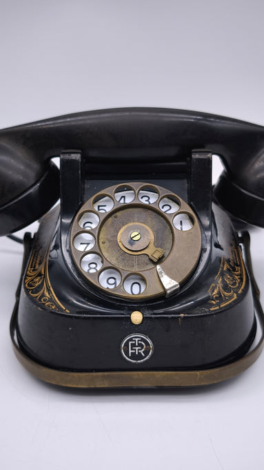 89071 Telefono vintage rotante FTR in bachelite con maniglia in ottone