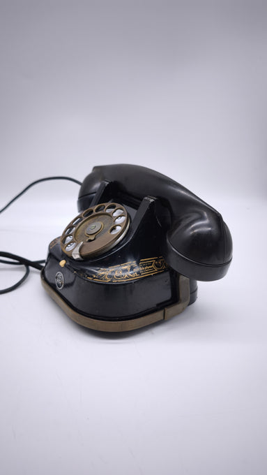 89071 Telefono vintage rotante FTR in bachelite con maniglia in ottone